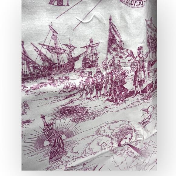 1.9 Yds RED "Discovery 1492" Commemorative Quilt Fabric by Jinny Beyer - Picture 8 of 10